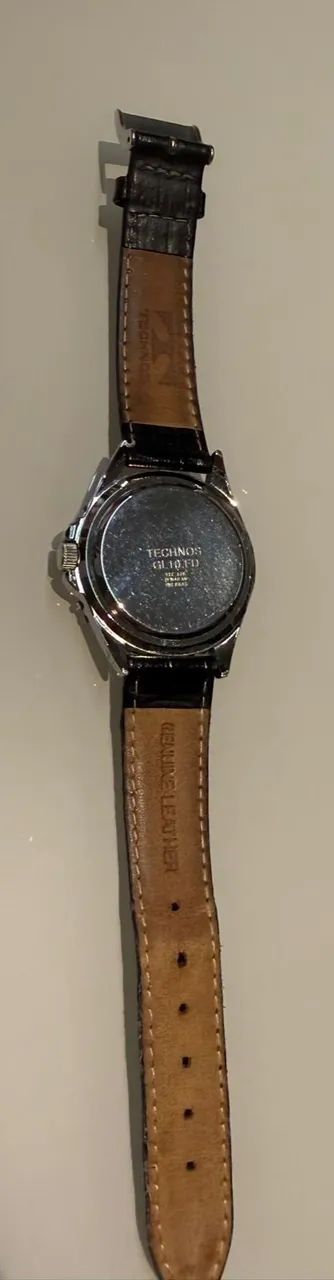 Technos GL10.FD original, quartz com cristais, calendário, pulseira de couro original - Foto 3