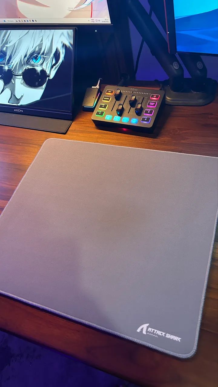 Mouse Pad Attack Shark Control Cinza - Foto 3