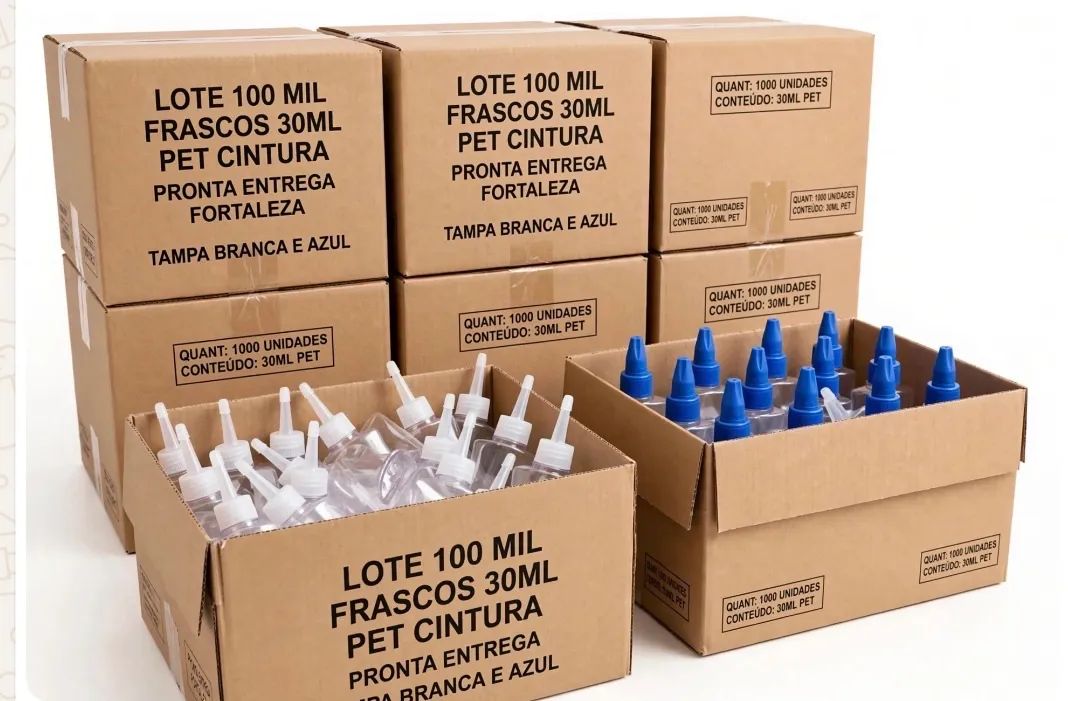 Frascos Plásticos 30 ML  TRANSPARENTE PET  COM TAMPA BRANCA - Foto 4