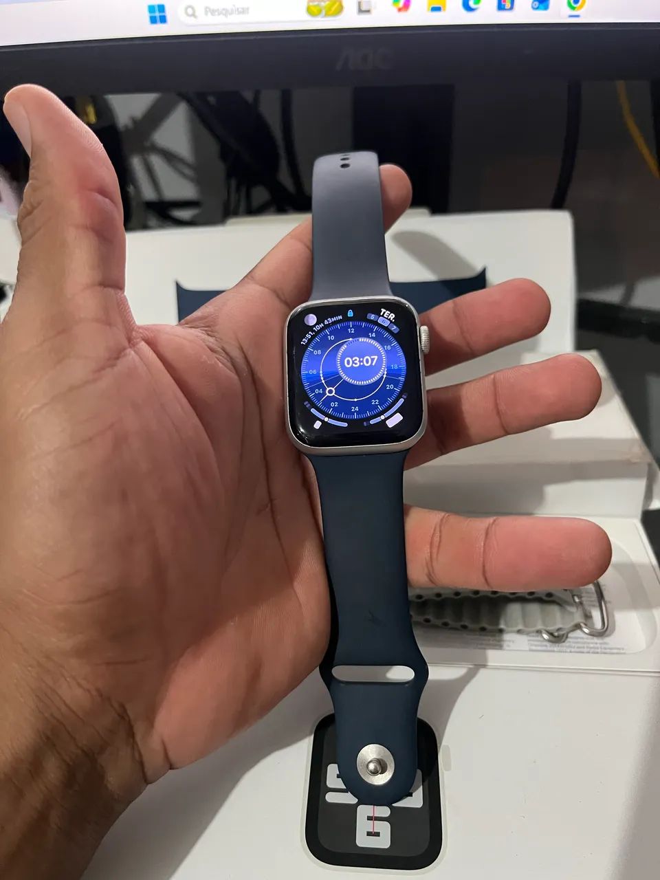 Apple Watch SE 2 44mm GPS Completo - Com Defeito no Touch - Foto 3
