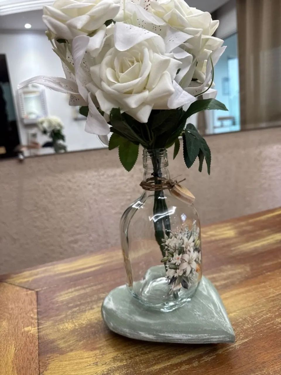 vaso de flores com base de coração - Foto 3