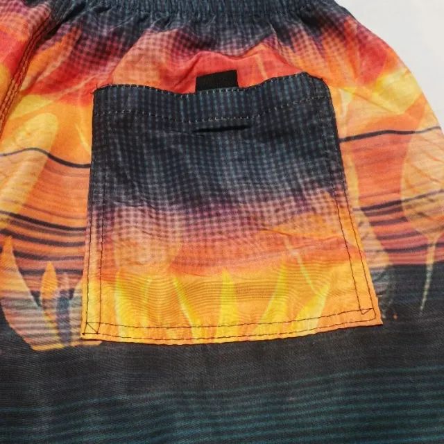 Shorts Praia Preto e Laranja - Foto 4