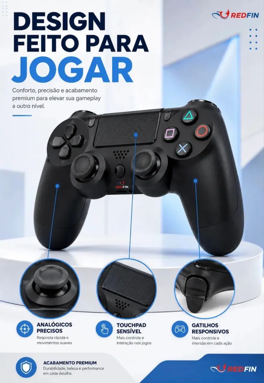 Controle Sem Fio Joystick Bluetooth Para  - Foto 5