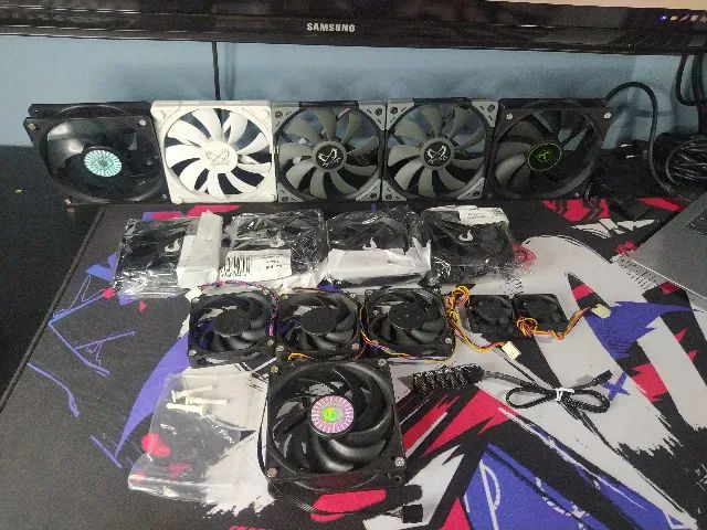 15X Ventoinhas fans variadas + acessórios 