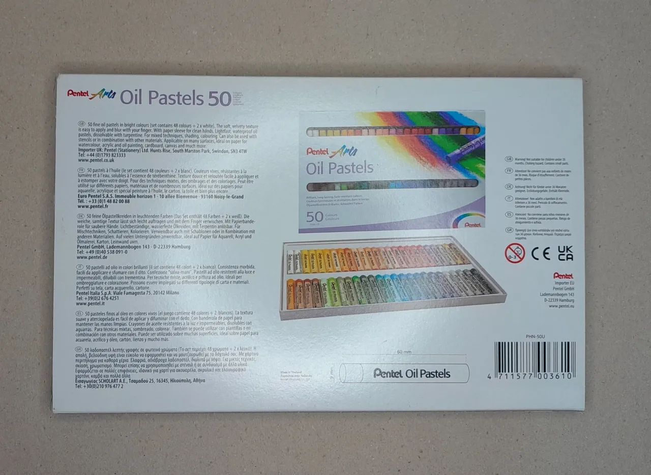 Giz pastel oleoso pentel 50 cores - Foto 4