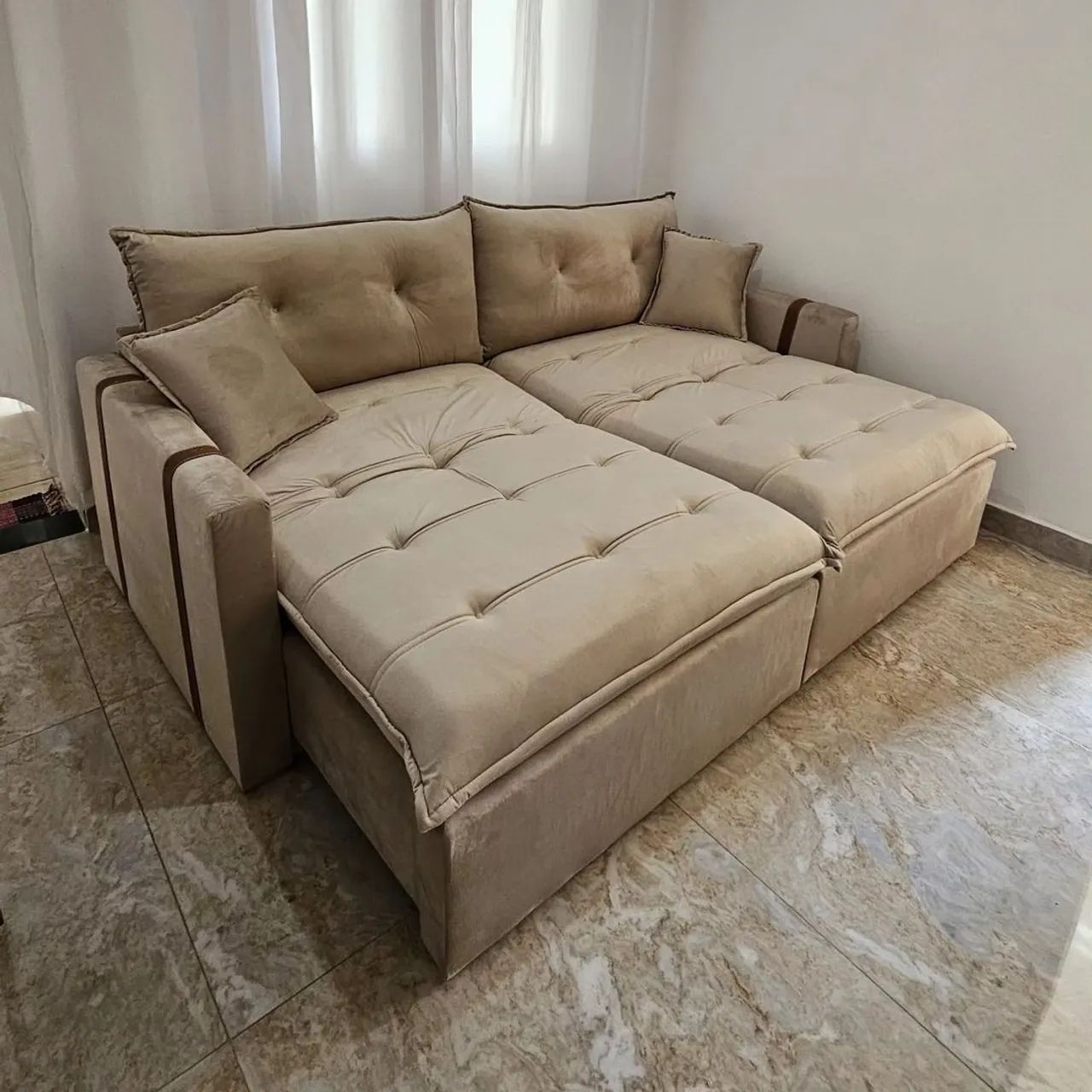 !!SOFA RETRÁTIL S/CAIXA!!! 12 x 279,90 cartão  - Foto 3