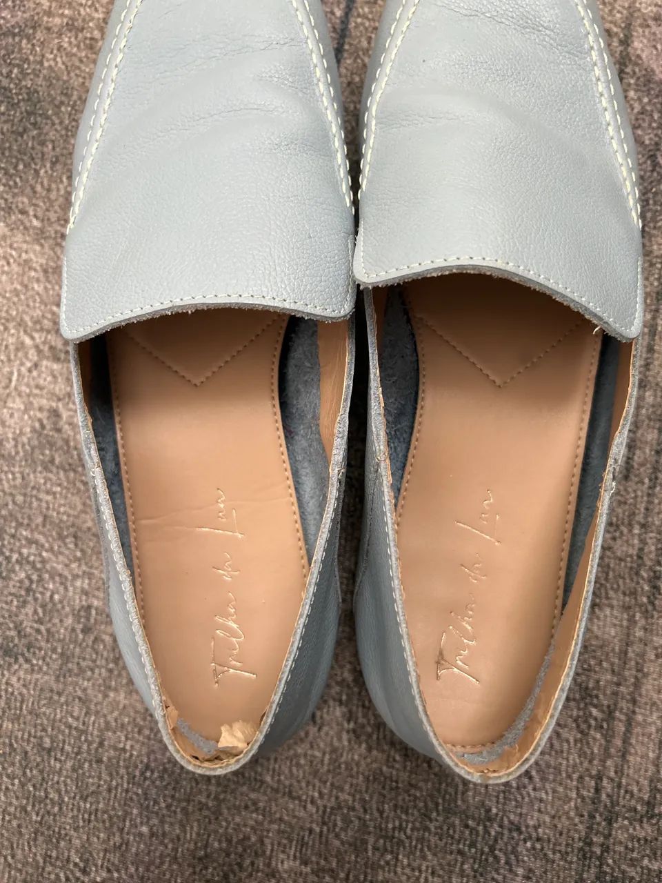 Mocassim em couro azul - Foto 2
