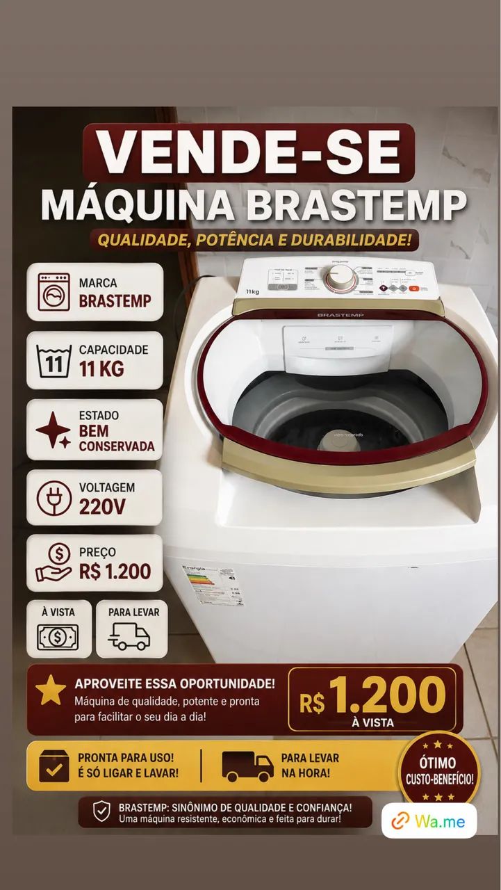 Máquina de lavar Brastemp 