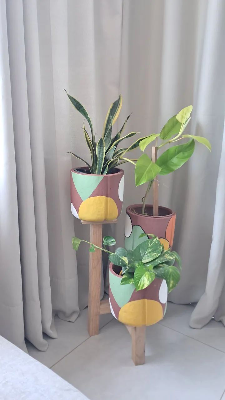 Jarros kit com 3 vasos e suporte - Foto 2