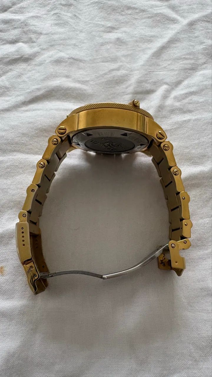 Relógio invicta subaque 5404 original banhado ouro 18k - Foto 2