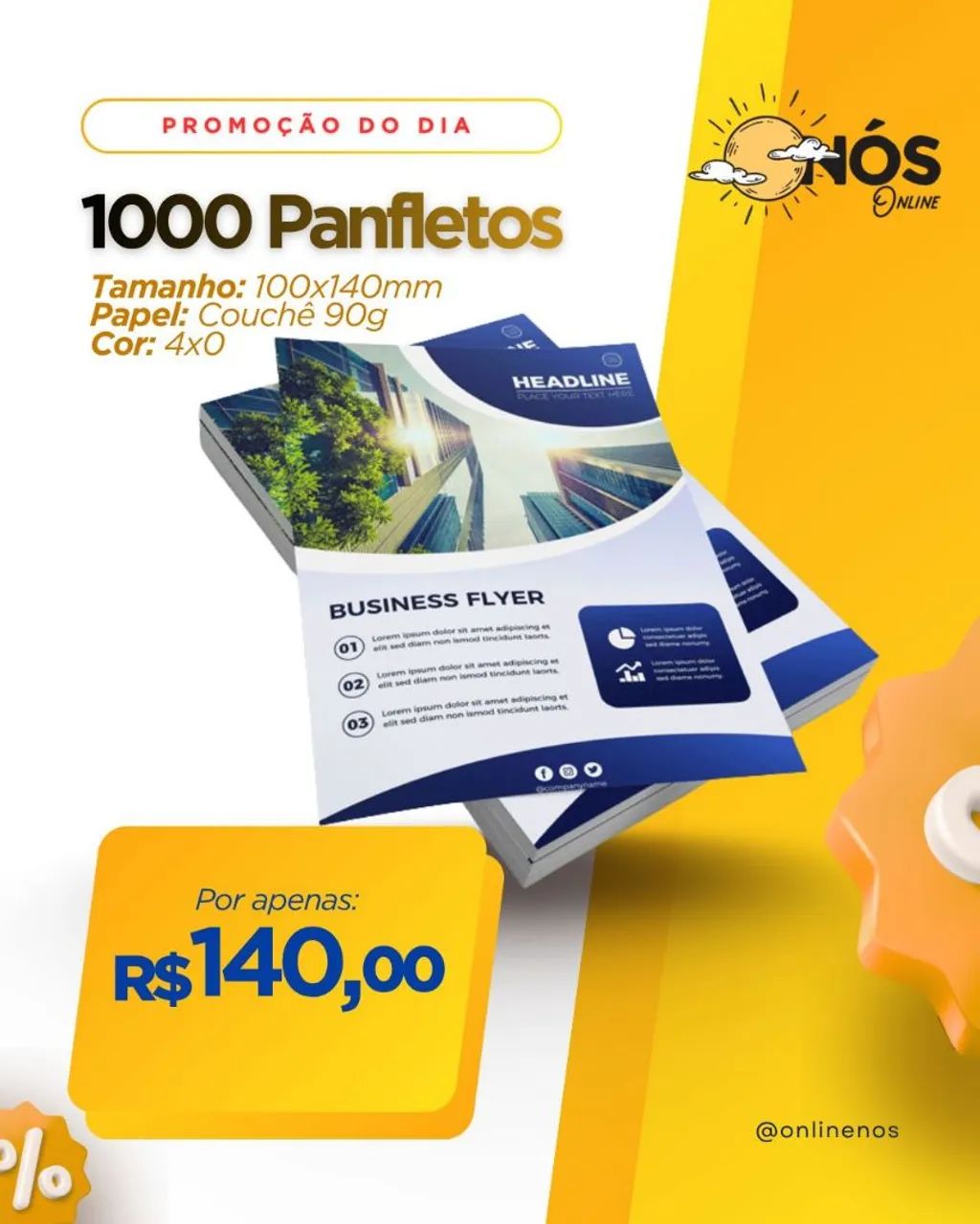 1000 panfletos 10x14cm