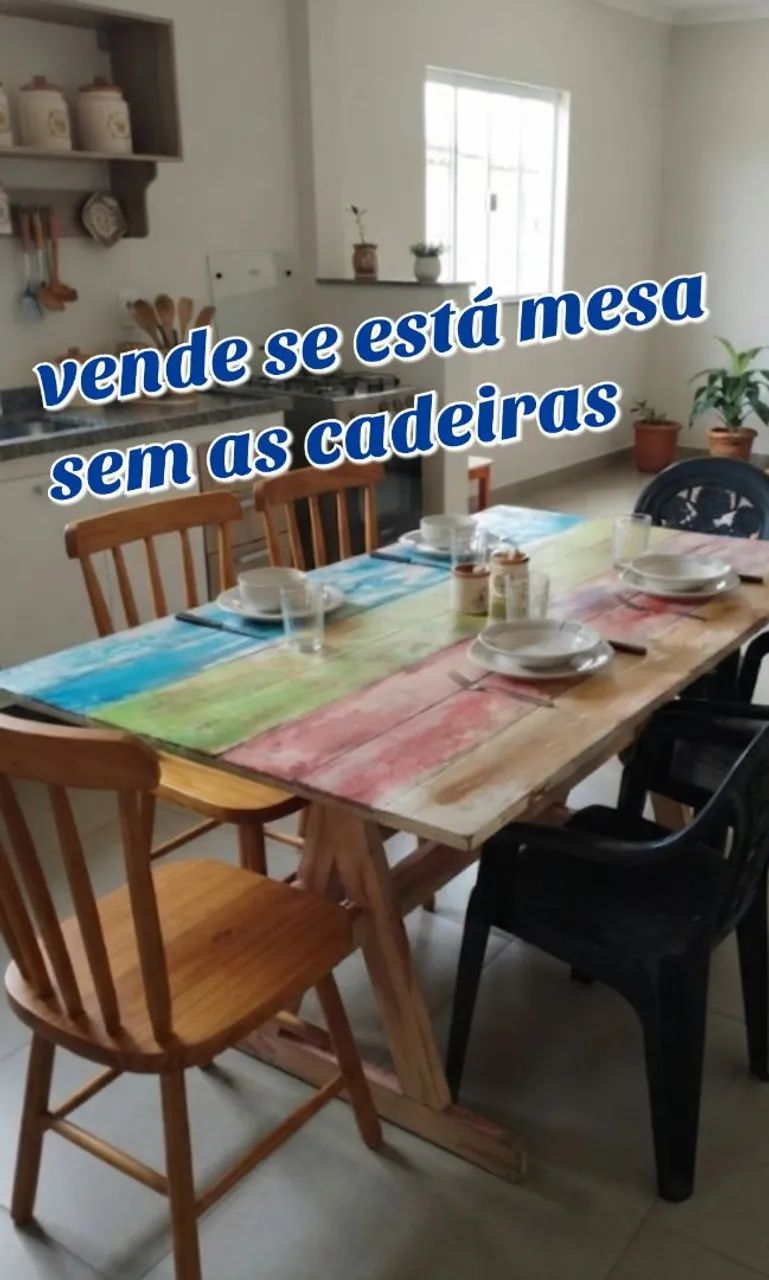Mesa de madeira maciça 140 por 70 