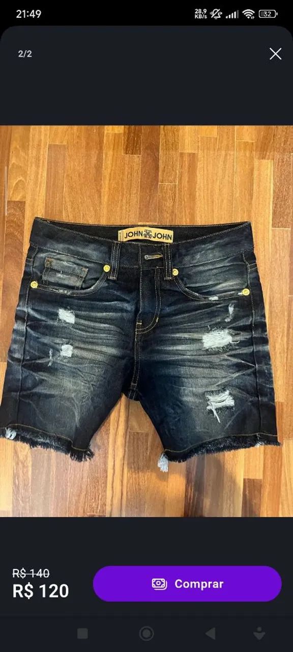 John.john Bermuda nova  masculina maravilhosa camiseta da John John de brinde tudo orig