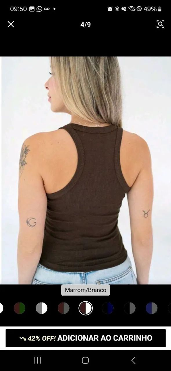 kit 3 blusas regata feminina - Foto 3