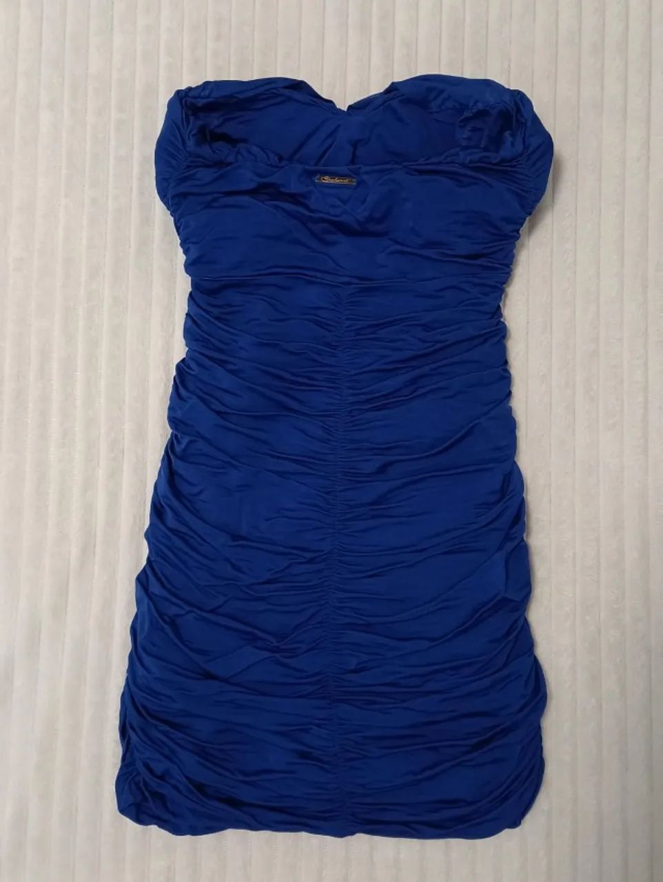 Vestido Tomara Que Caia - Azul Royal Drapeado / Tam. PP - Foto 5