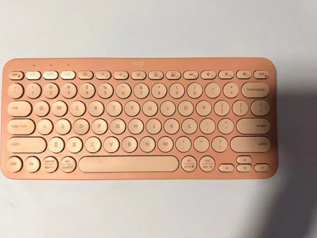 Teclado sem fio Logitech Pebble Keys 2 K380s - Rosa - Foto 2