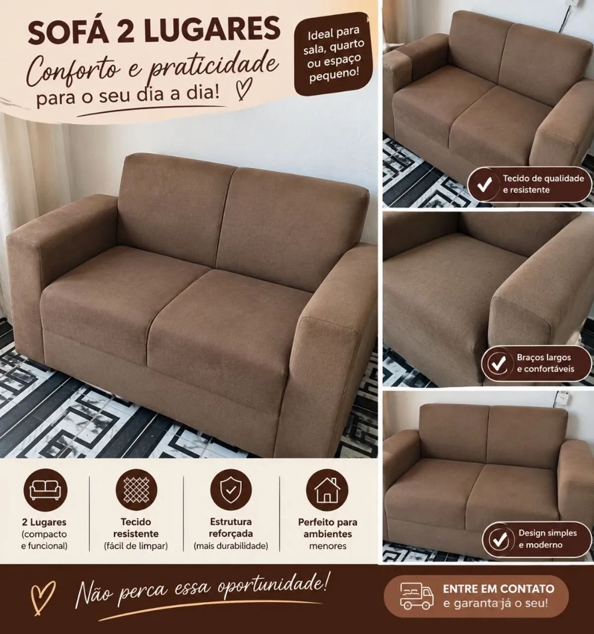Sofá 2 lugares 