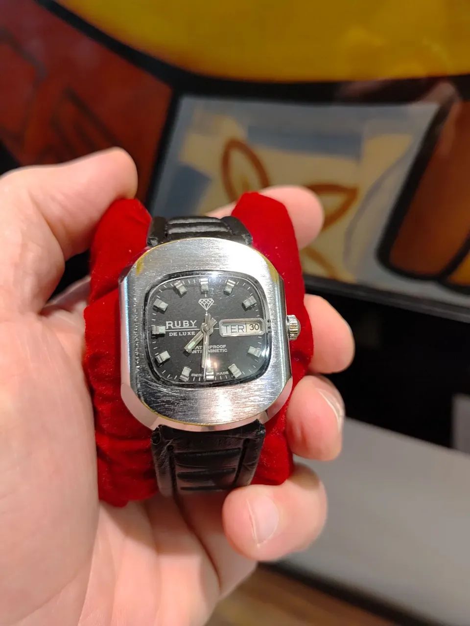 Relógio Vintage Ruby De Luxe Suíço (Anos 70) - Estilo TV - Foto 5