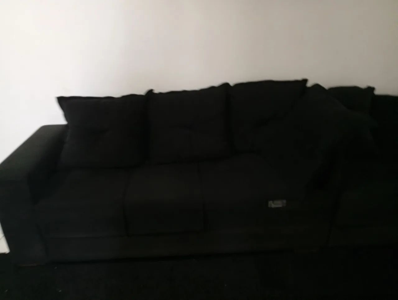 Sofá de canto em Suede preto. Desmonta podendo ser usado separadamente  - Foto 3
