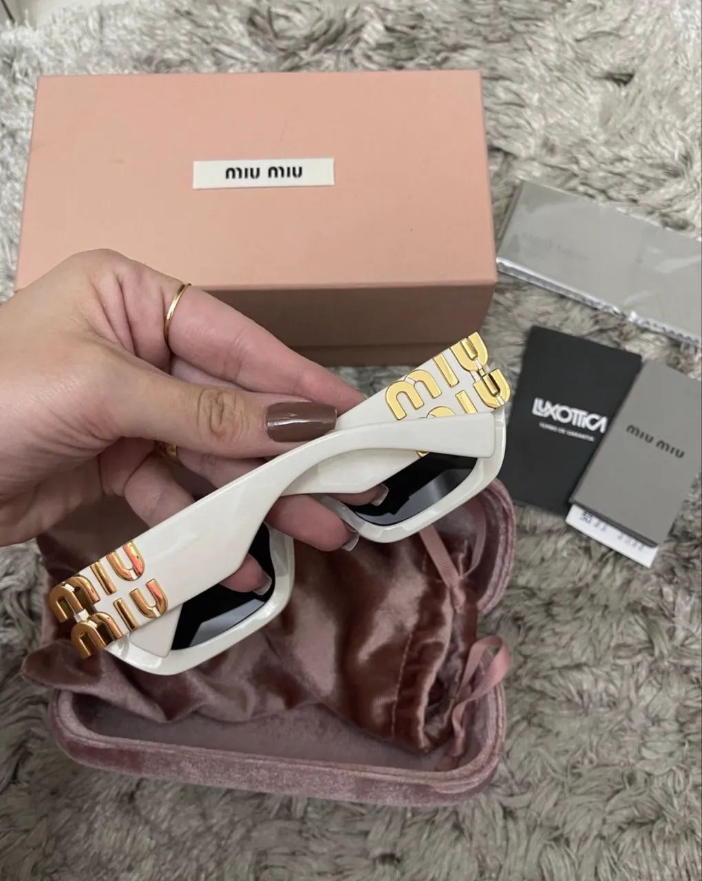 Óculos de sol Miu Miu off white 09ws 1425s - Foto 2