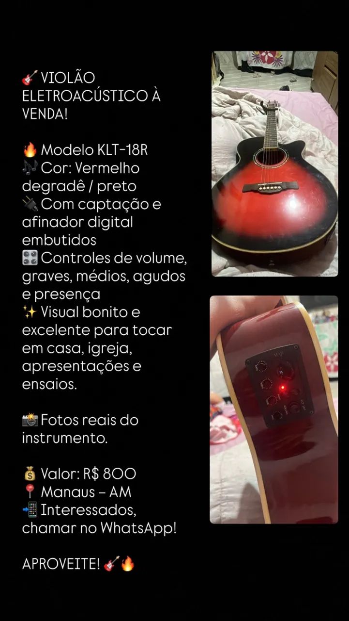 VIOLÃO ELETROACÚSTICO À VENDA!