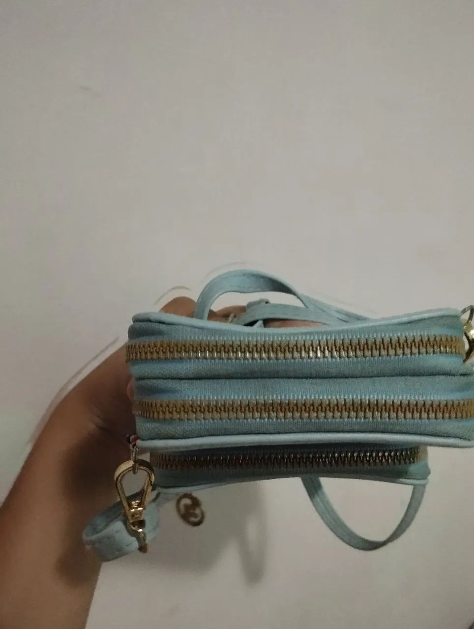 Bolsa Azul de Ombro La Cecilia - Foto 3