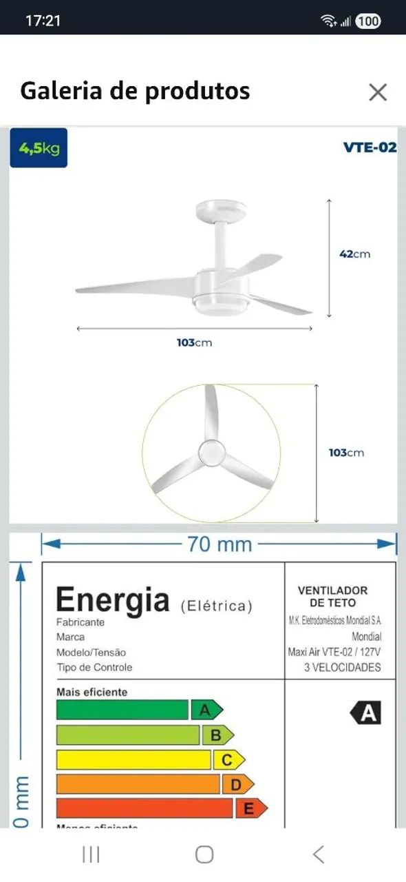 Ventilador teto65570172856449121