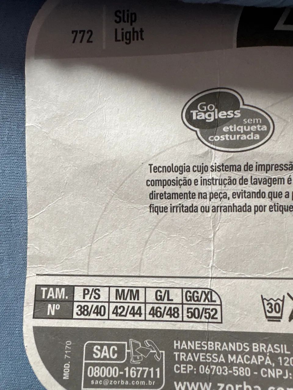 Cueca slip light azul TAM M  - Foto 5