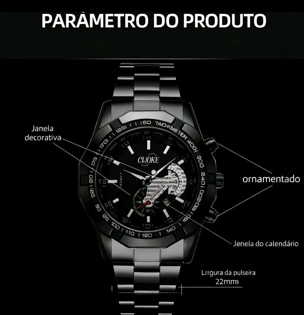 Relógio Masculino Clioke Prata - Foto 3