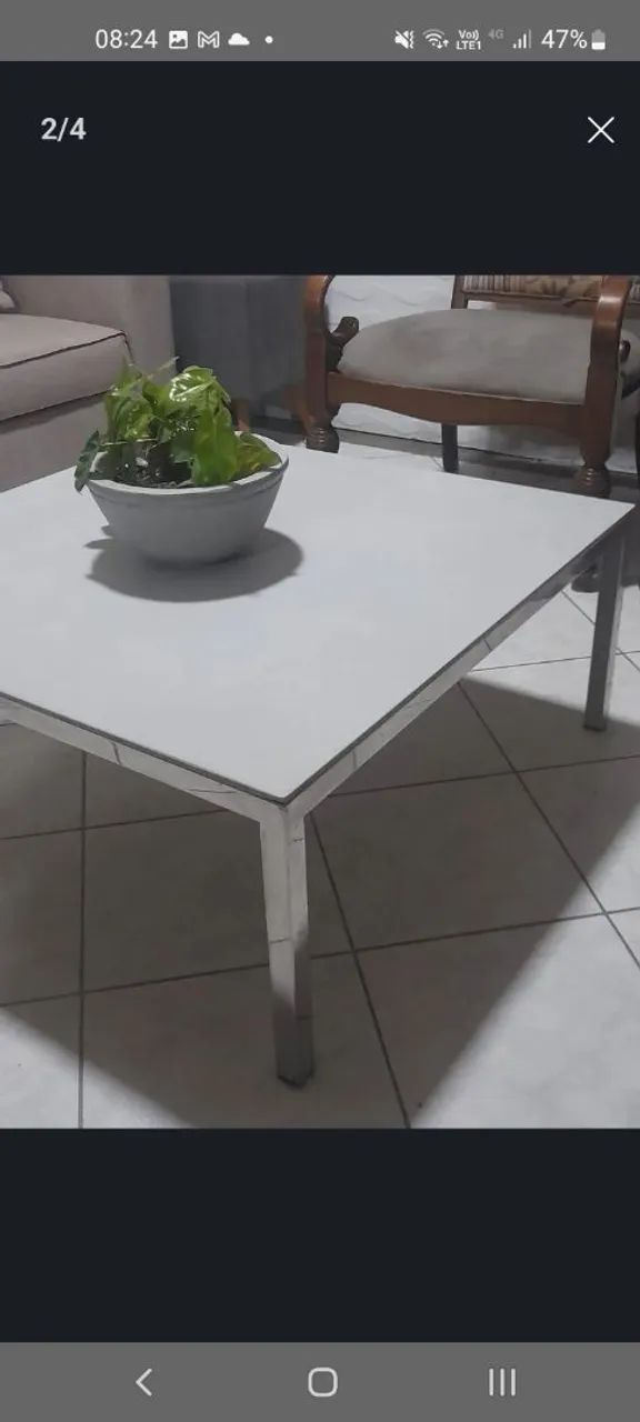 Mesa de centro em inox/vidro c/entrega a - Foto 2