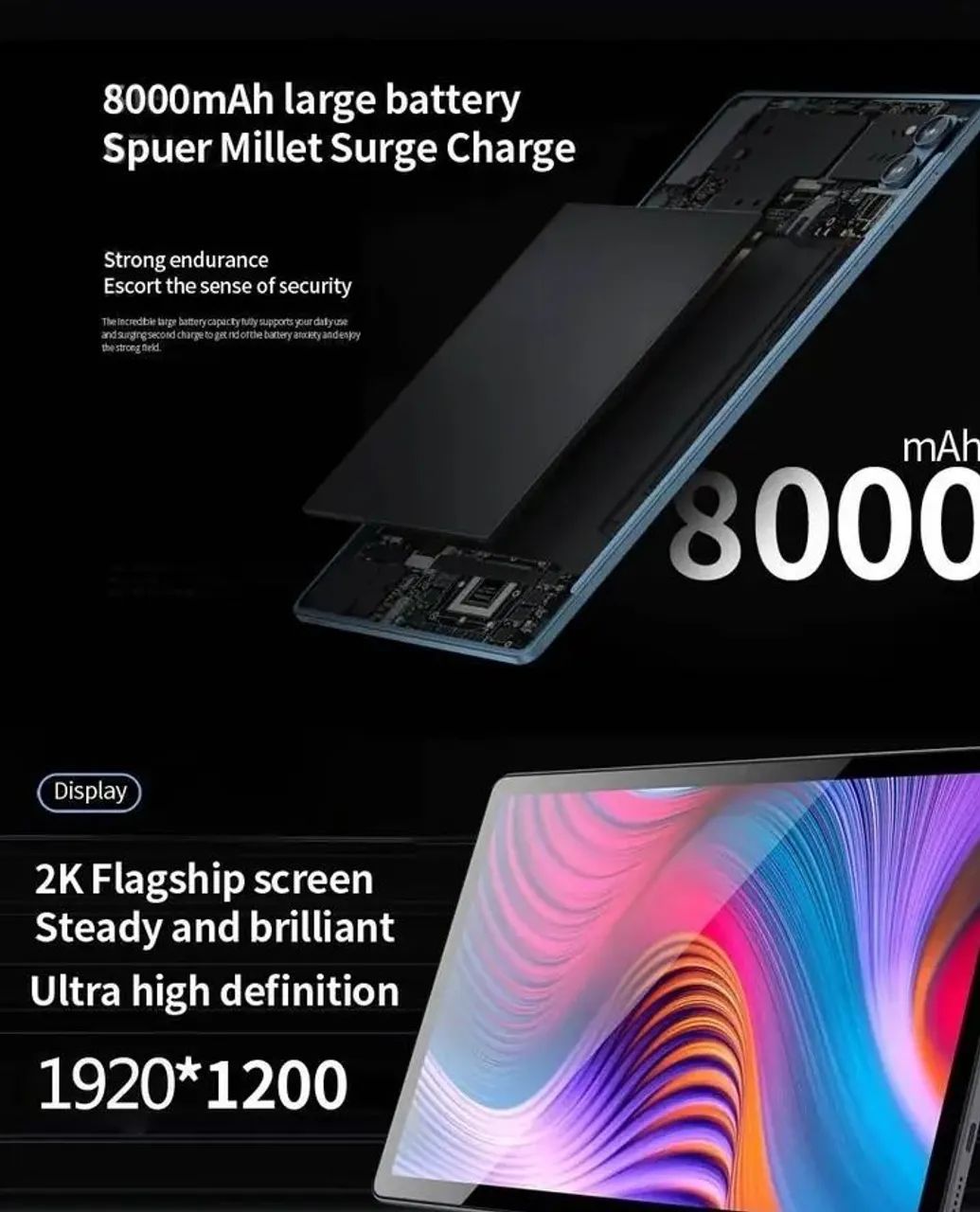 Tablet 10 Pol 8GB 256GB Android 13 Novo - Foto 2
