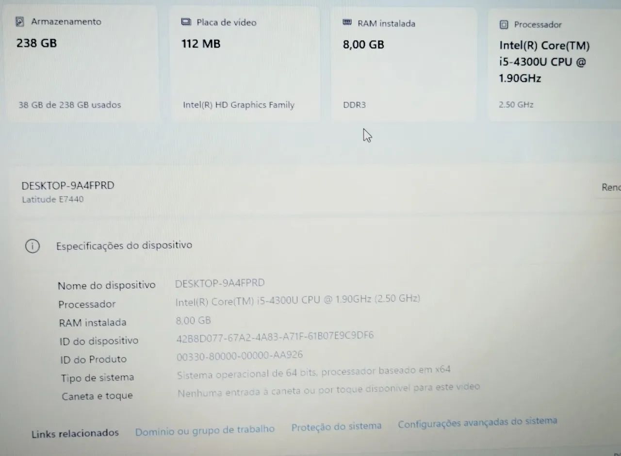 Notebook Dell i5 com SSD de 256, 8 de ram e Win 11  - Foto 2