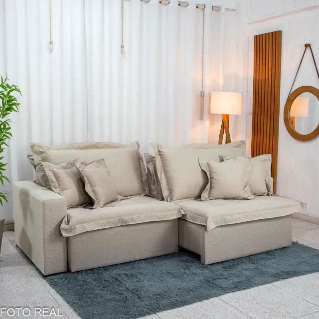 SOFÁ CAMA RETRÁTIL BOLT  2.40M LINHO  SEM CAIXA. PRONTA ENTREGA. - Foto 3