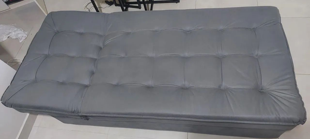 Sofá Cama Chaise Cinza - Foto 2
