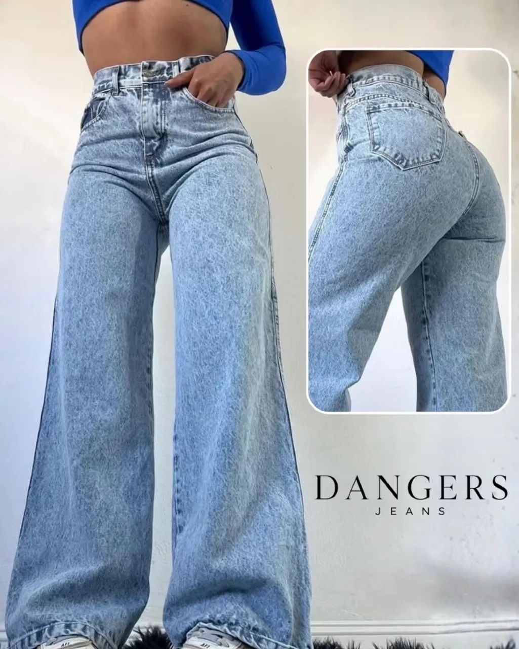 Calça jeans wide legue 40$