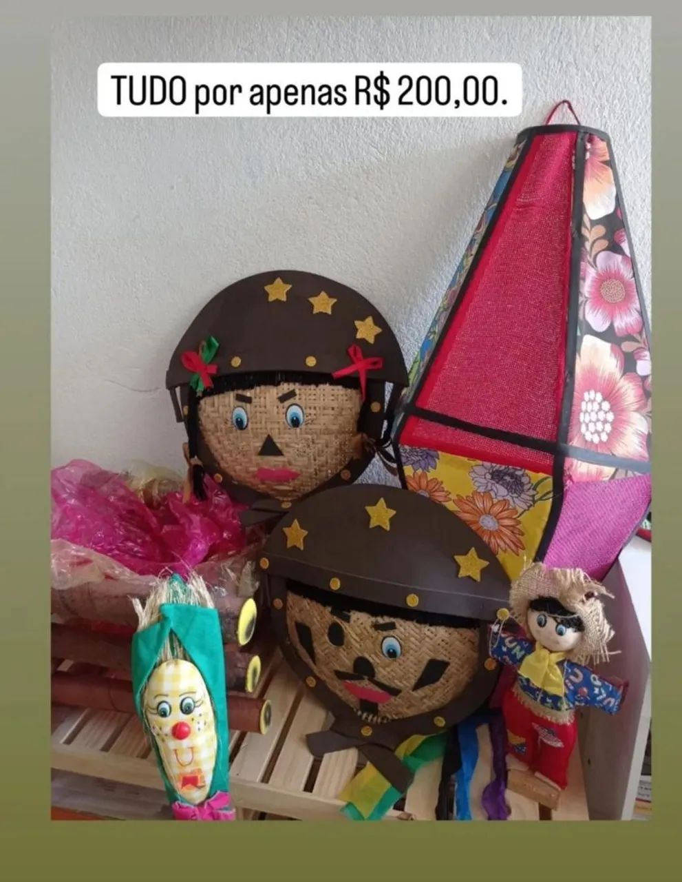 Combo São João: Bonecos e Enfeites