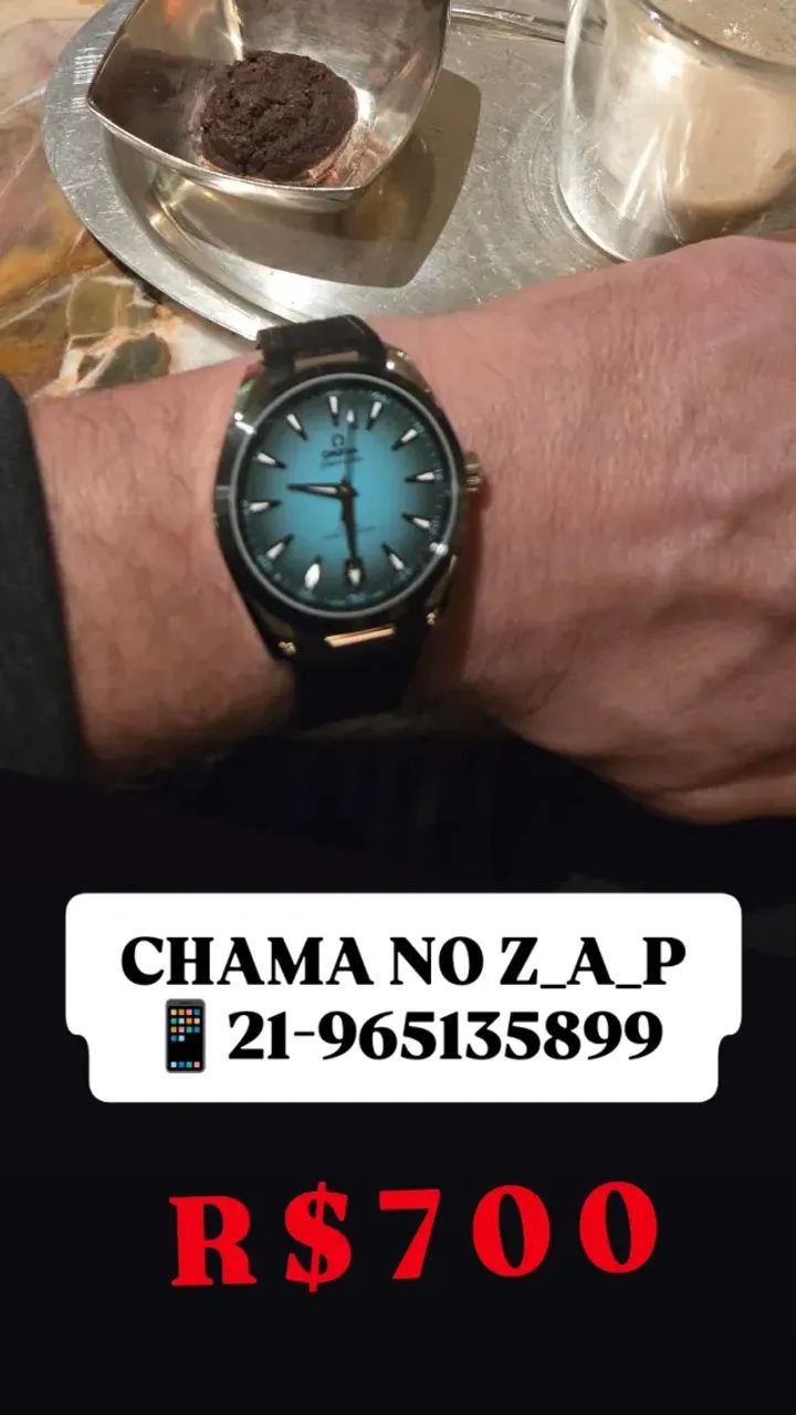 Relógio OMEGA SEAMASTER AUTOMÁTICO MOSTRADOR AZUL TURQUESA 