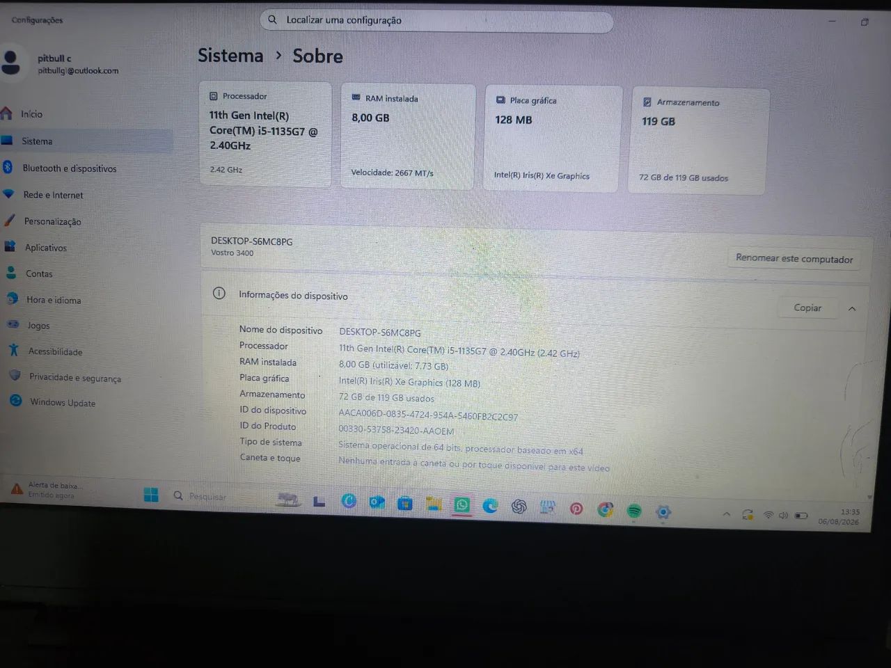 Notebook Dell vostro i5 