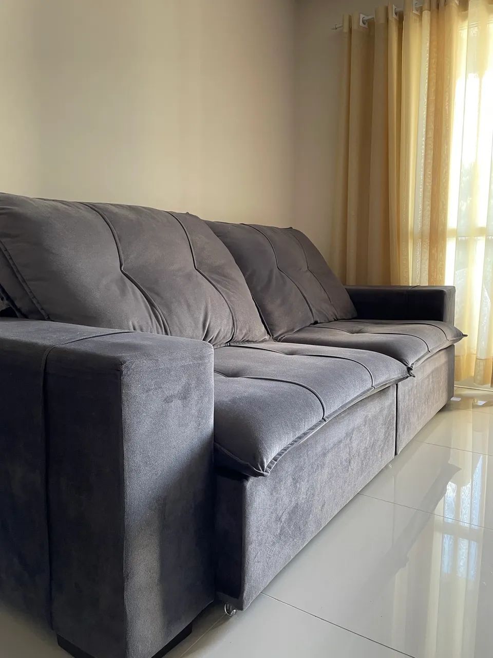 Sofá retrátil e reclinável - cinza/chumbo - Foto 4