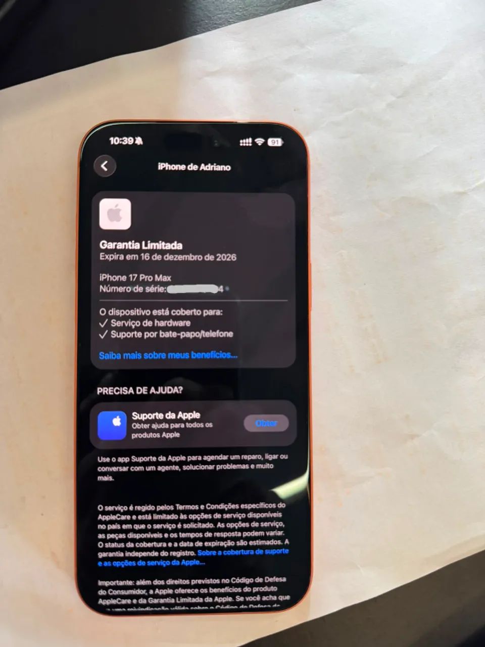 IPHONE 17 PRO MAX - GARANTIA DA APPLE - NOTA FISCAL DA COMPRA  - Foto 4