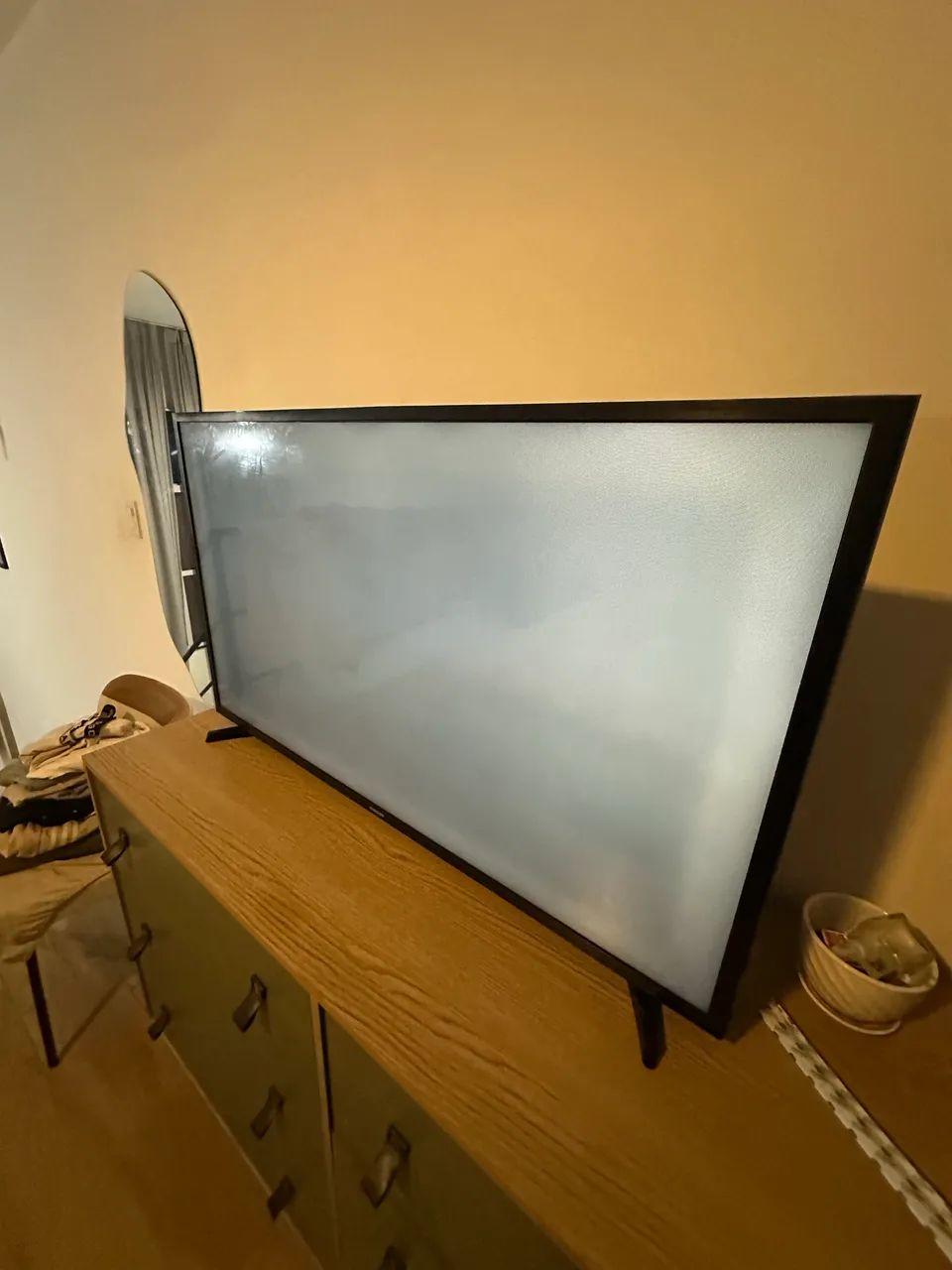 televisão samsung 43 polegadas 5 séries tela branca defeito  - Foto 3