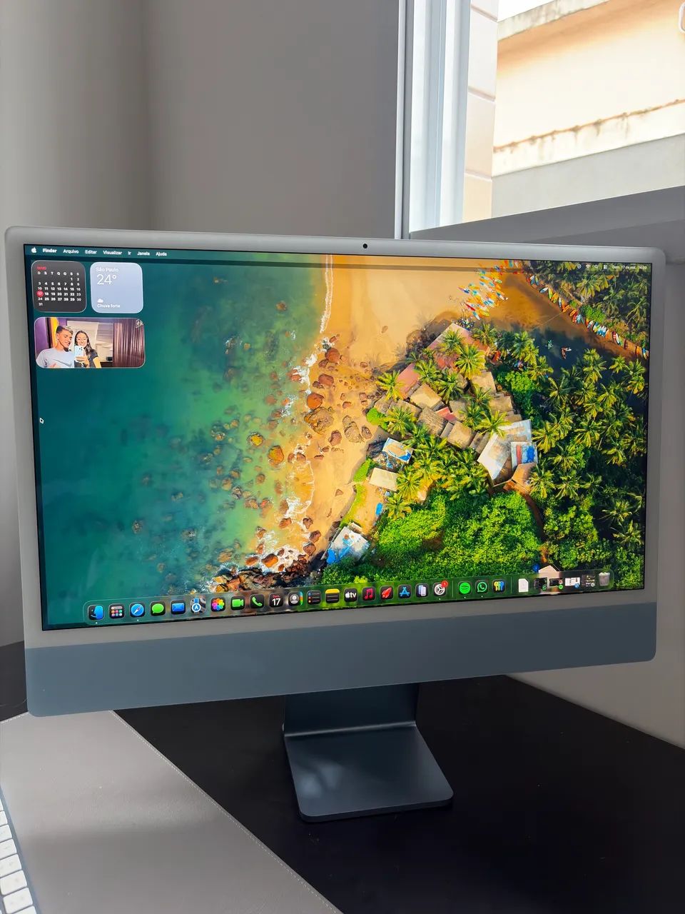 iMac M1 24 Azul Tela 4.5K 8GB/256GB Completo Na Caixa Impecável