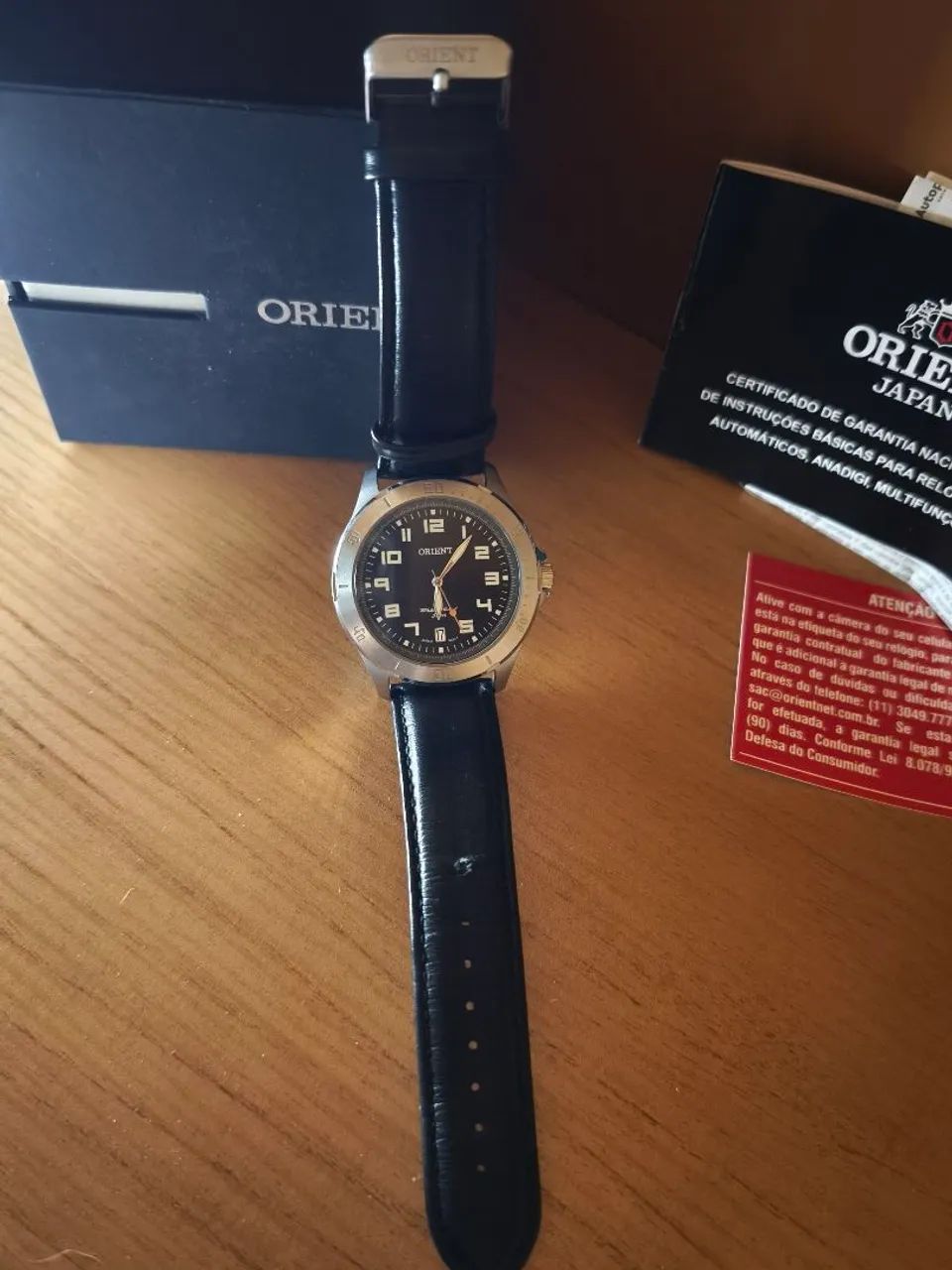 Relógio Orient Masculino Couro - Foto 2