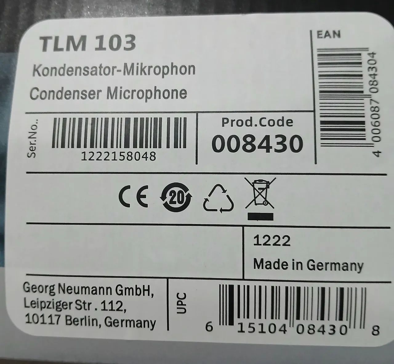  2 Microfones Neumann TLM 103 condensador  um preto outro cinza - Foto 5