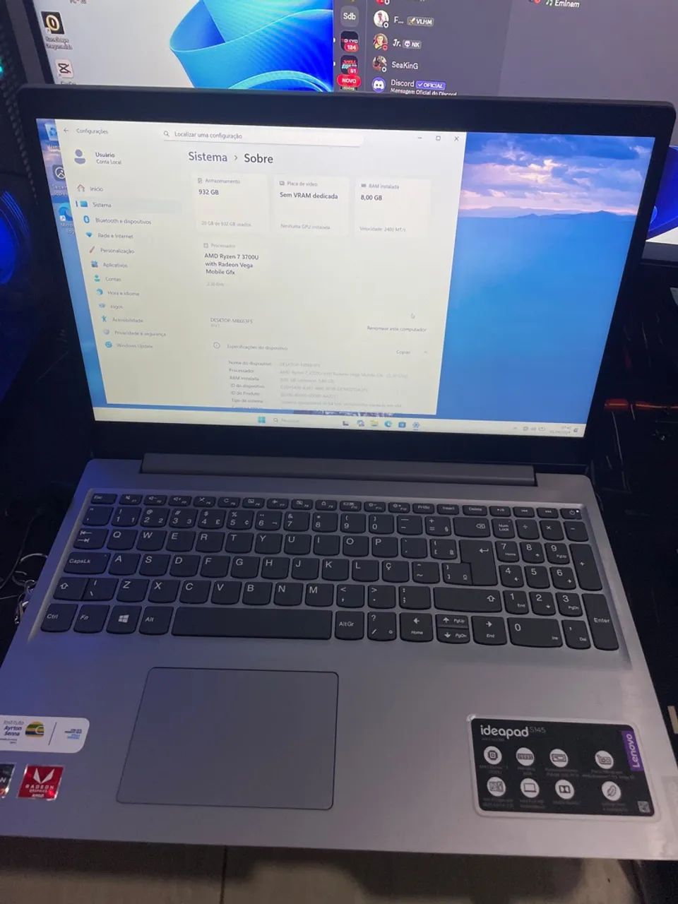 Notebook Ryzen 7 com placa de vídeo  - Foto 3