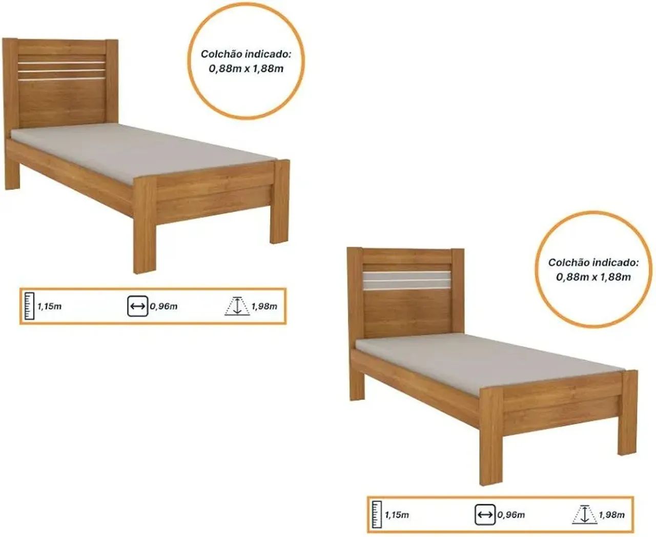 Cama tradicional solteiro com cabeceira moderna peça nova  - Foto 4