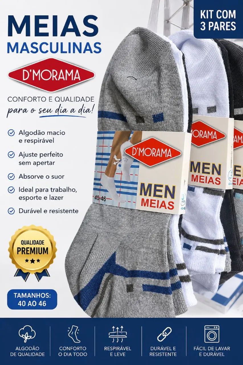 Kit meias 3 pares - Foto 2