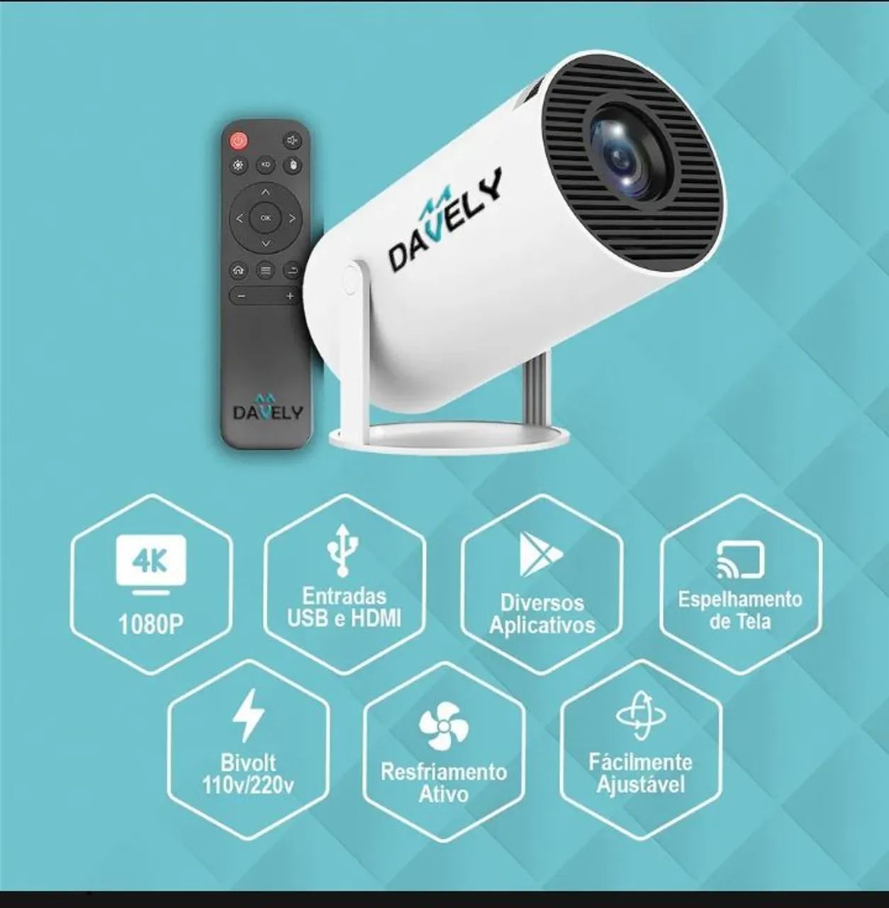 Projetor de imagem  4K com Wi-Fi e Bluetooth - Foto 5