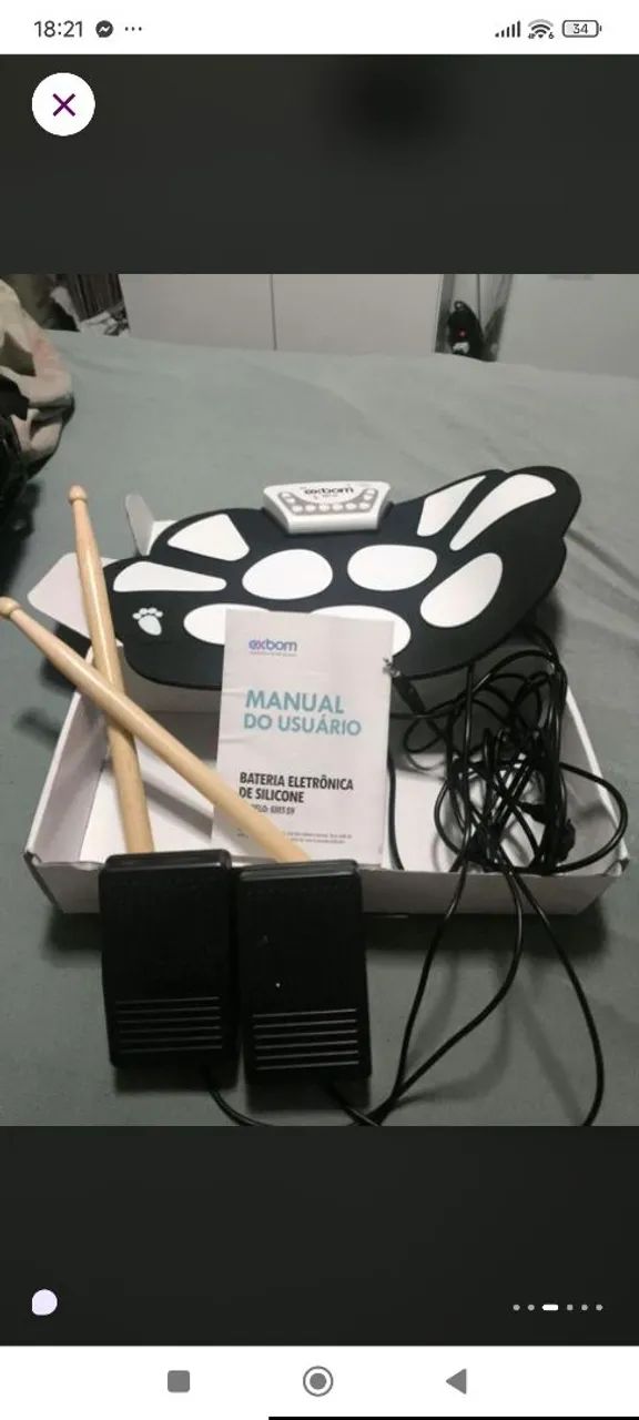 Bateria eletrônica de silicone exbom modelo emt-s9 funcionando perfeitamente  - Foto 3