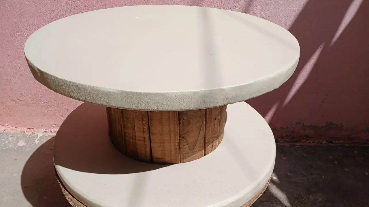 Carretel de madeira coberto com vinil - Foto 3